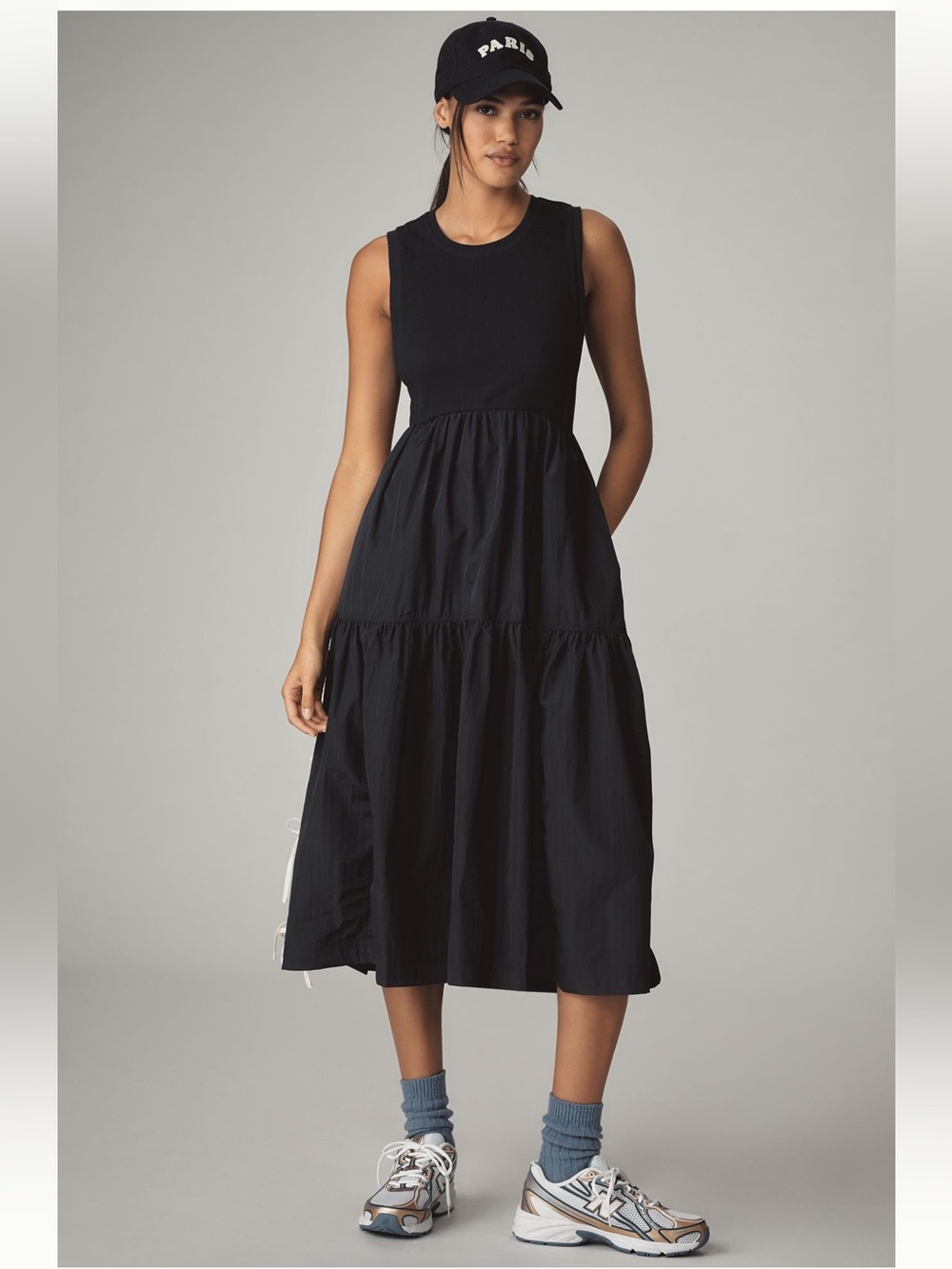 Anthropologie Daily Practice Bowline Tiered Midi Dress Size L